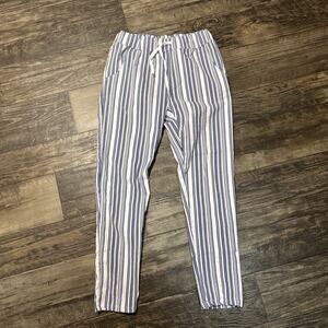 Tina Stephens Italy Blue Striped Pants Womens Resort Classic Pull on Small 28